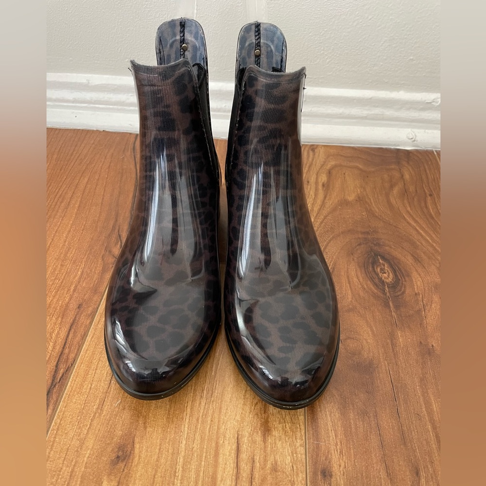 SAM EDELMAN Tinsley Womens Rubber Man Made Rain Boots cheetah print never worn